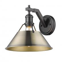  3306-1W BLK-AB - Orwell 1-Light Wall Sconce in Matte Black with Aged Brass